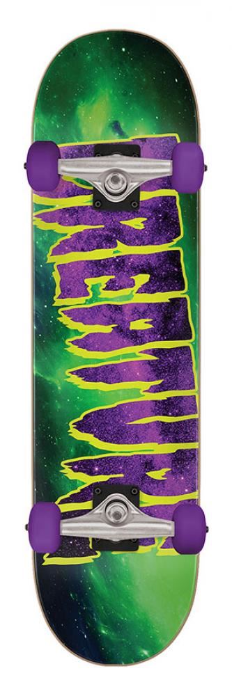Creature Galaxy Logo Mid Green / Purple Complete Skateboard - 7.8" - Skatewarehouse.co.uk
