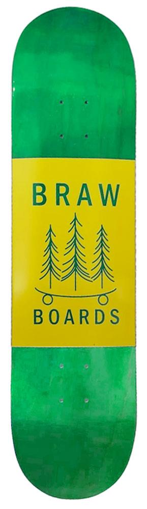 Braw Logo Stained Skateboard Deck Green - 8.5" - Skatewarehouse.co.uk
