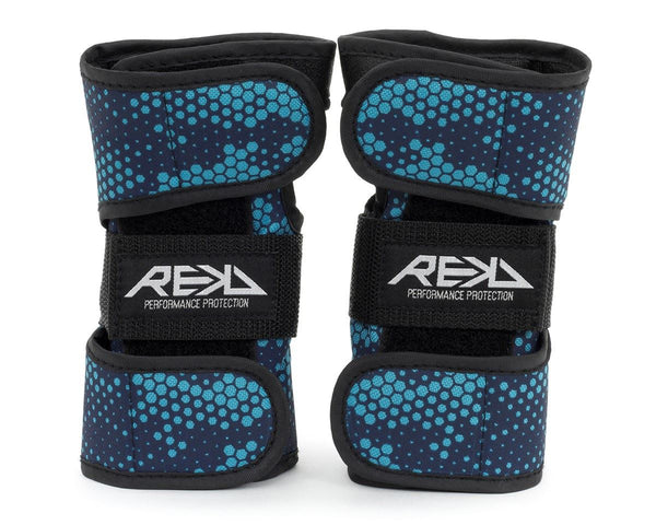REKD Skateboard Skate Scooter BMX Wrist Guards - Black / Blue - Skatewarehouse.co.uk