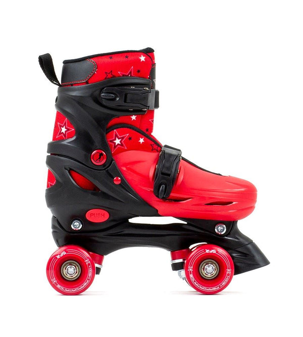 SFR Nebula Adjustable Children's Quad Skates - Black / Red - Skatewarehouse.co.uk