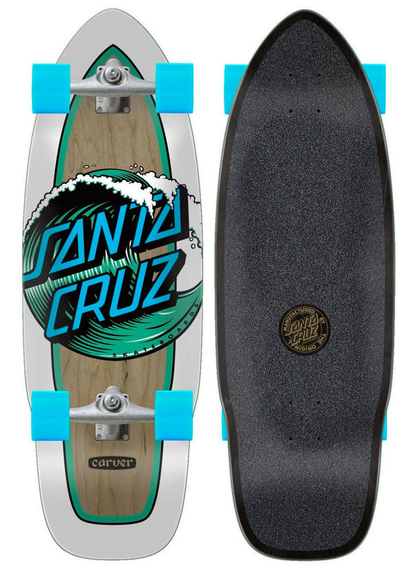 Santa Cruz x Carver Cruzer Wave Dot Cut Back CX Complete Surf Skate Board - 9.75