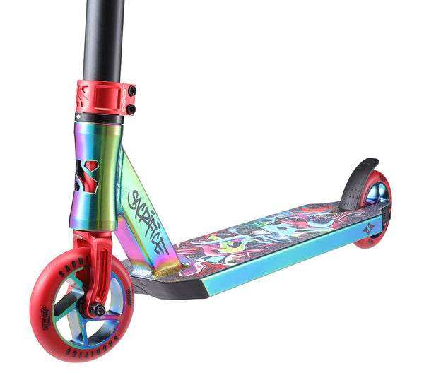 Sacrifice Flyte 115V2 Neo/Red Gr Complete Scooter - Skatewarehouse.co.uk