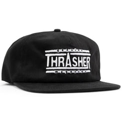 Thrasher Cap Snapback Genuine Logo - Black - Skatewarehouse.co.uk