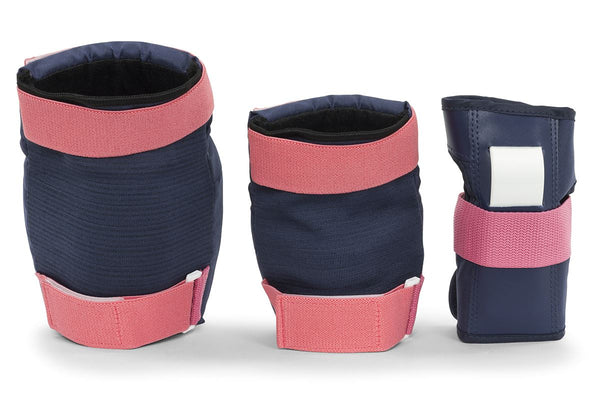 REKD Heavy Duty Triple Pad Set-Knee/Elbow/Wrist - Blue/Pink - Skatewarehouse.co.uk