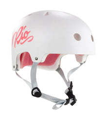 Rio Roller Script Skate Helmet - Matt White - Skatewarehouse.co.uk