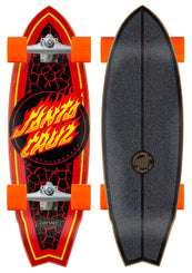 Santa Cruz x Carver Cruzer Flame Dot Shark CX Complete Surf Skate Board - 9.85" - Skatewarehouse.co.uk