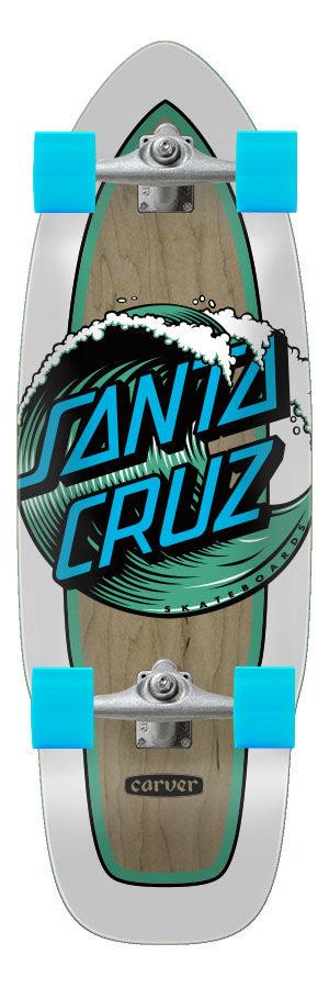 Santa Cruz x Carver Cruzer Wave Dot Cut Back CX Complete Surf Skate Board - 9.75