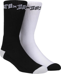 Thrasher Socks Skate & Destroy (2 pack) - Black / White - Skatewarehouse.co.uk