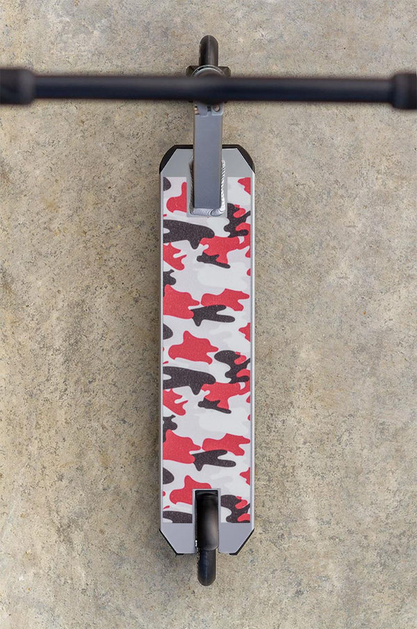 Scorpion Scooters - Scooter Pro Grip Tape - Fits 99% Scooters - Camo Series - Red/Grey - Skatewarehouse.co.uk