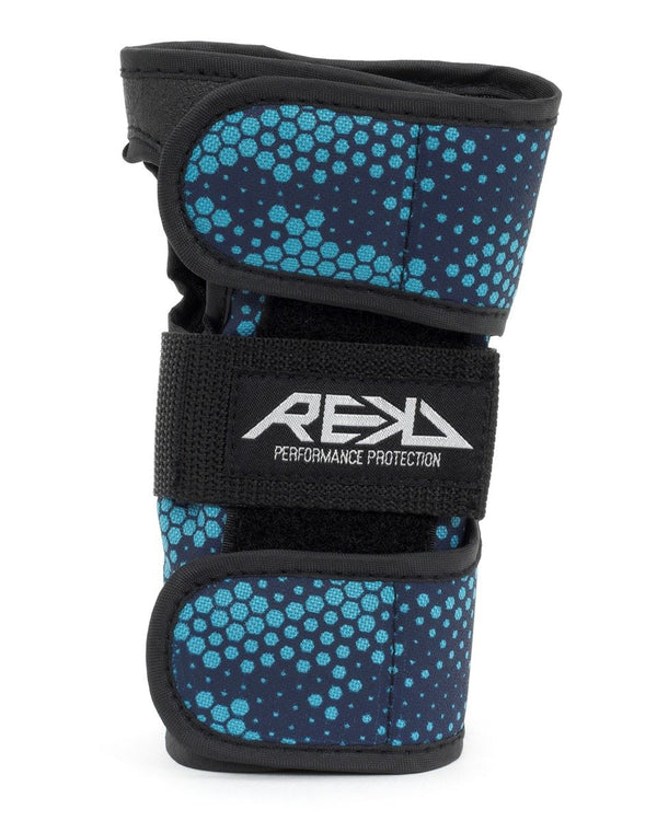 REKD Skateboard Skate Scooter BMX Wrist Guards - Black / Blue - Skatewarehouse.co.uk