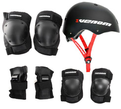 Venom Skateboard Helmet + Triple Pads Combo Protection Gift Pack - Skatewarehouse.co.uk