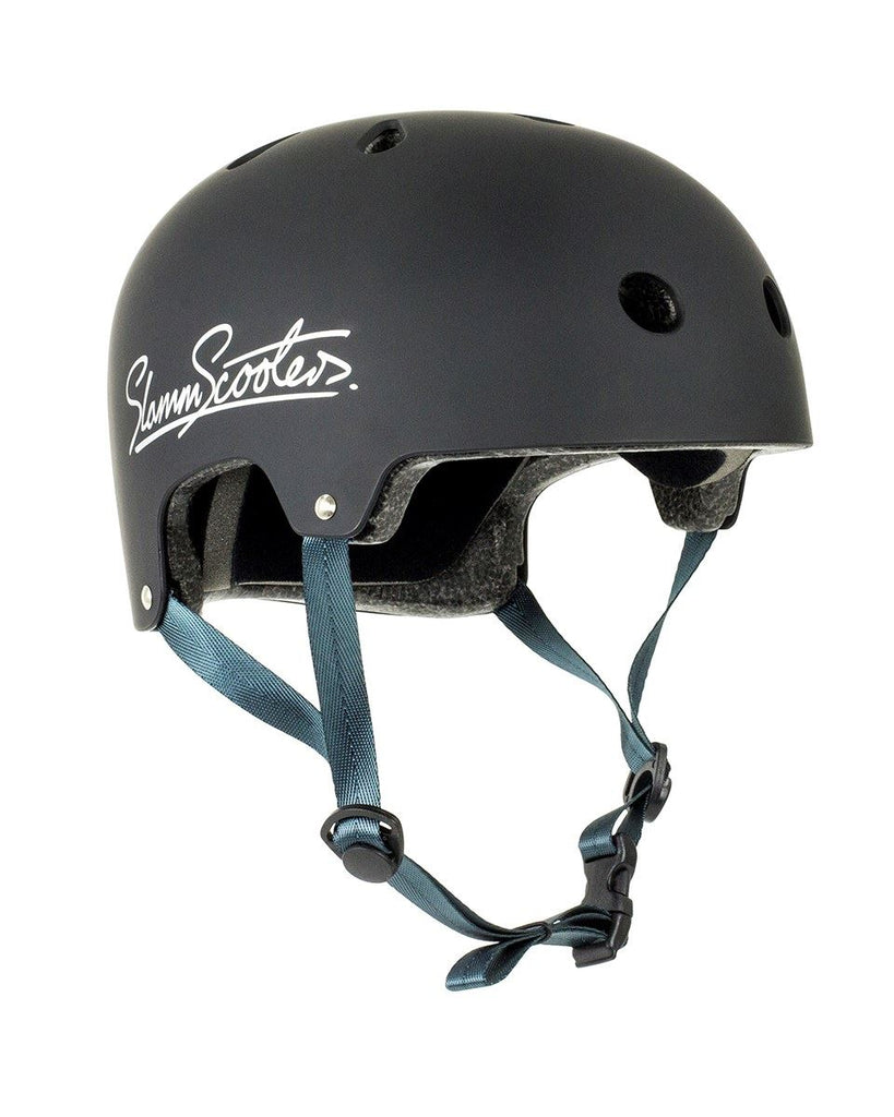Slamm Logo Kids Stunt Scooter Helmet - Black - Skatewarehouse.co.uk