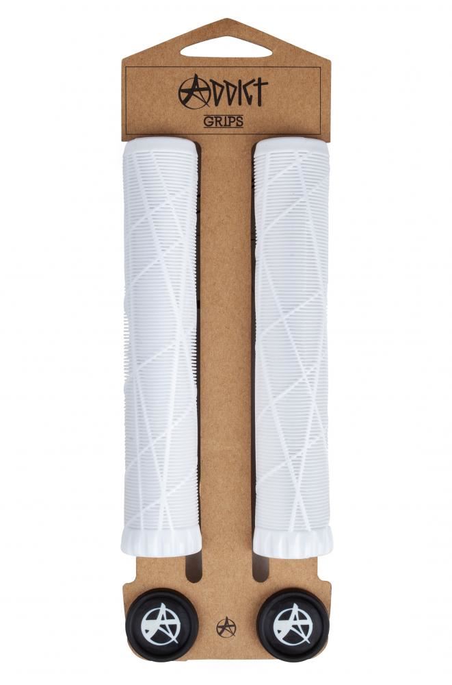 Addict Scooter Grips OG Grips White Skatewarehouse.co.uk