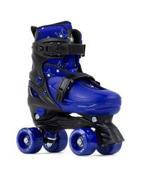 SFR Nebula Adjustable Children's Quad Skates - Black / Blue - Skatewarehouse.co.uk
