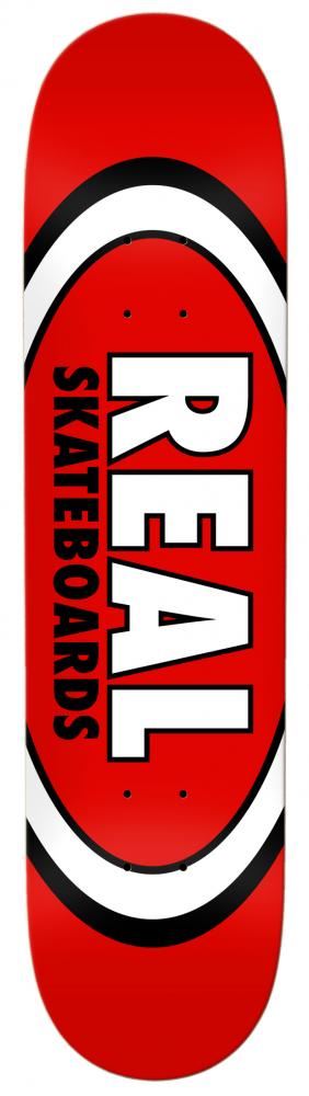 Real Team Classic Oval Red Skateboard Deck - 8.12" - Skatewarehouse.co.uk