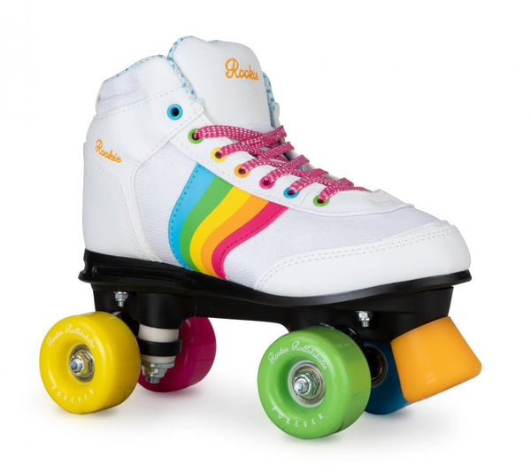Rookie Quad Skate Rollerskates Forever Rainbow - White - Skatewarehouse.co.uk