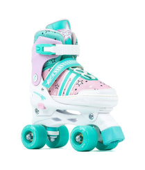 SFR Spectra Adjustable Children's Quad Skates - Pink / Green - Skatewarehouse.co.uk