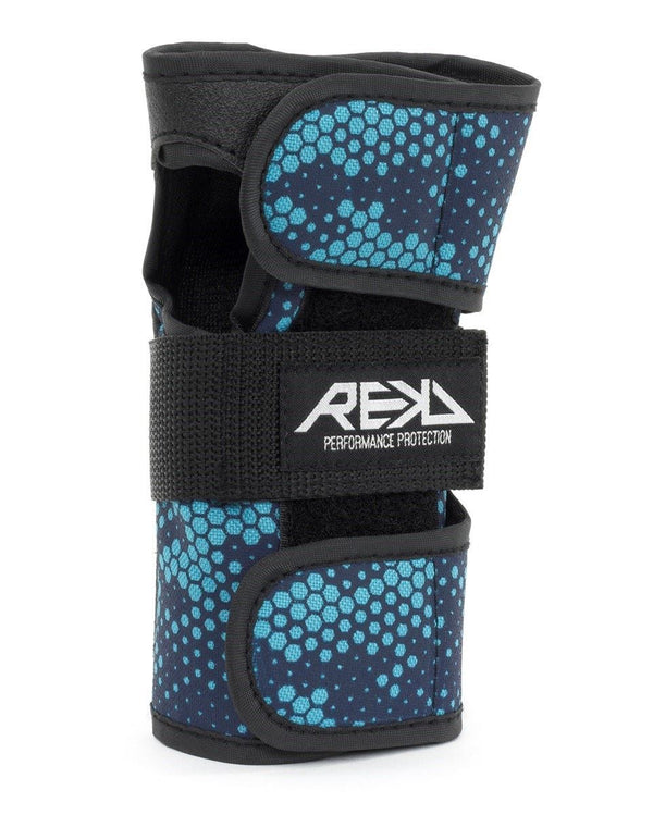 REKD Skateboard Skate Scooter BMX Wrist Guards - Black / Blue - Skatewarehouse.co.uk