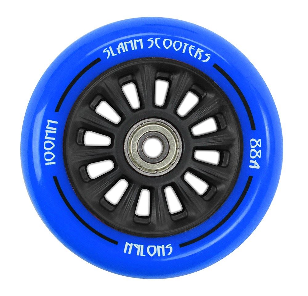 Slamm 100mm Nylon Core Scooter Wheels - Blue - Skatewarehouse.co.uk