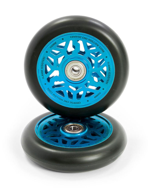 Slamm 110mm Cryptic Hollow Core Scooter Wheels - Blue - Skatewarehouse.co.uk