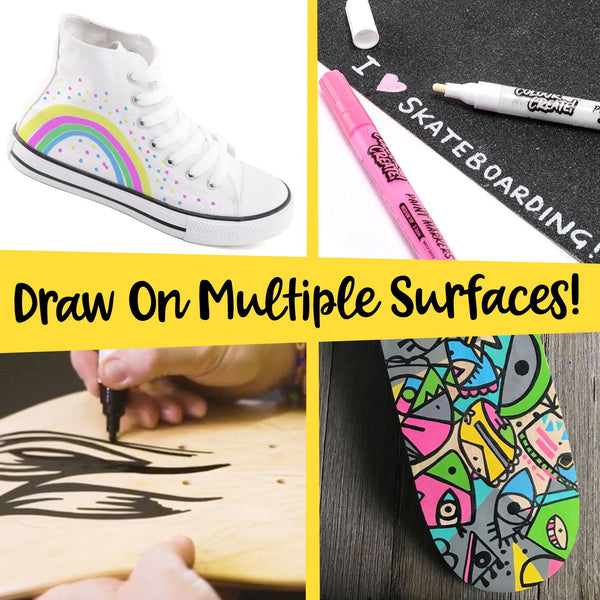 Colour Create Acrylic Paint Marker Thin Medium Pens - 12 Pack / 40 Pack - Skatewarehouse.co.uk