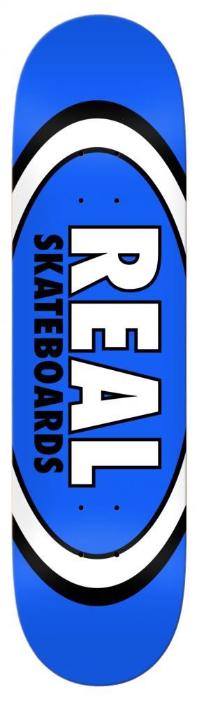 Real Team Classic Oval Blue Skateboard Deck - 8.5" - Skatewarehouse.co.uk